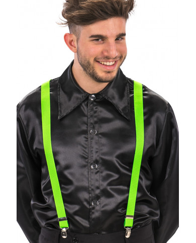 Green fluo braces, perfect for completing a disguise at parties