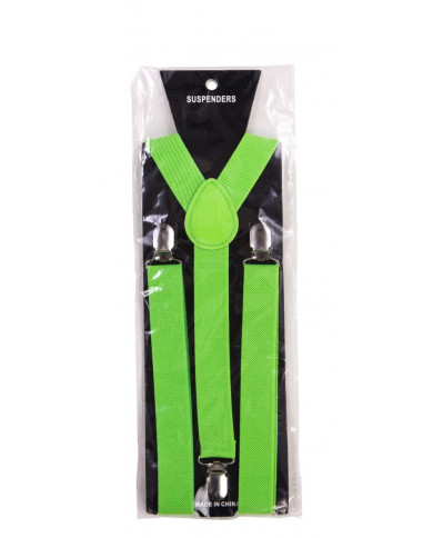 Green fluo braces, perfect for completing a disguise at parties