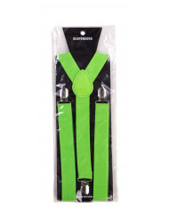Green fluo braces, perfect for completing a disguise at parties