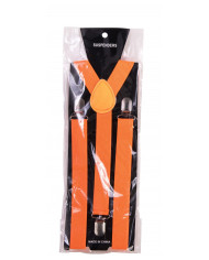 Bretelle color arancione fluo, taglia adulto, perfette per Bretelle color arancione fluo, taglia adulto, perfette per