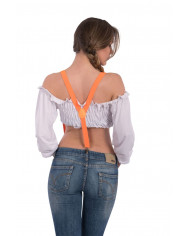 Bretelle color arancione fluo, taglia adulto, perfette per Bretelle color arancione fluo, taglia adulto, perfette per