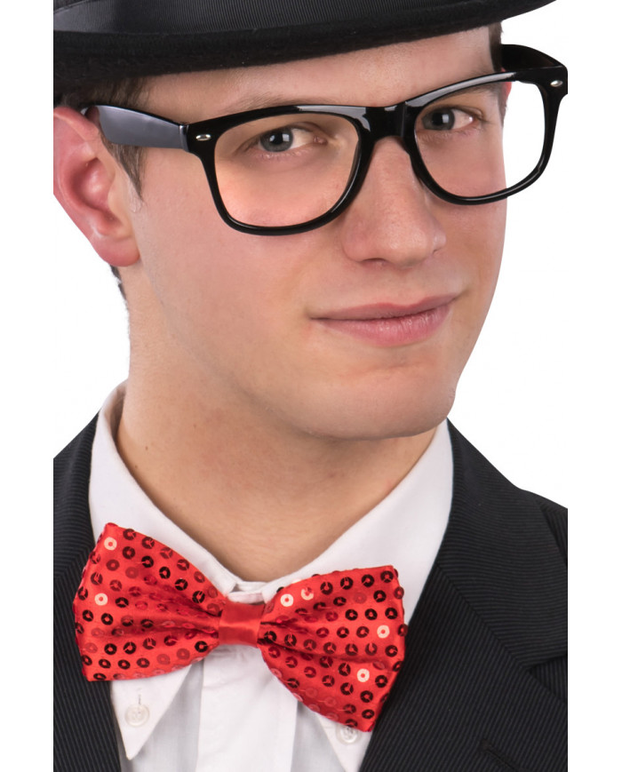 Papillon in paillettes rosse, dimensioni h.cm.7x12 ca., si