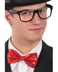 Papillon in paillettes rosse, dimensioni h.cm.7x12 ca., si