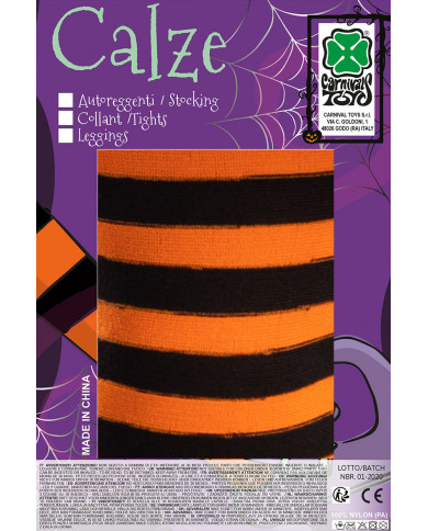 Orange and black striped tights in one size for children, to Orange and black striped tights in one size for children, to
