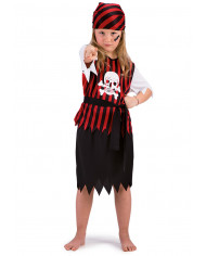 Pirate costume for kid with jacket and skirt in stretchy fabric