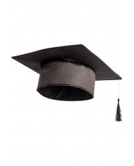 Black graduated hat in sateen, to celebrate together one of the Black graduated hat in sateen, to celebrate together one of the