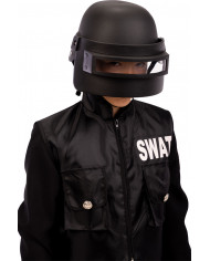 Special forces helmet made of black plastic for children. Special forces helmet made of black plastic for children.