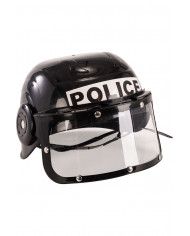 Riot police helmet made of black plastic for children. Riot police helmet made of black plastic for children.