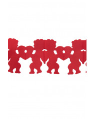 Paper garland with Cupid and red hearts, length mt.4, ideal for