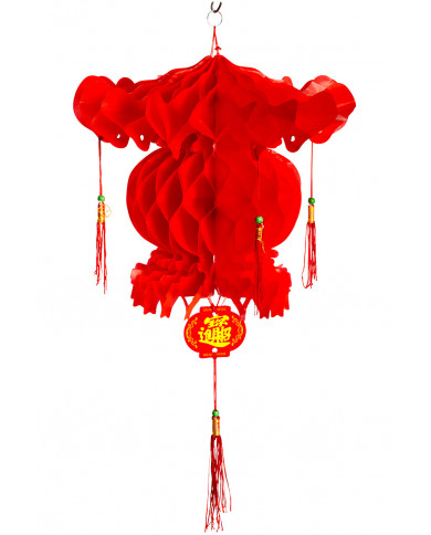 Chinese lantern in red paper with a height of cm.45, original