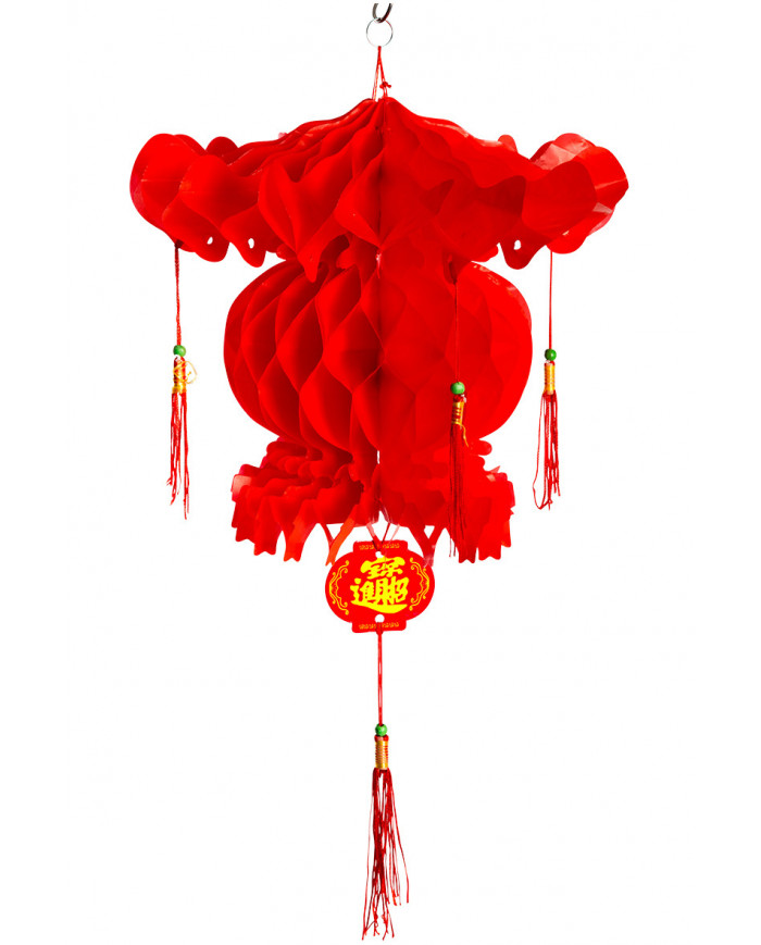 Chinese lantern in red paper with a height of cm.45, original