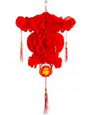 Chinese lantern in red paper with a height of cm.45, original