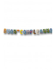 Guirlande « BUON COMPLEANNO (BON ANNIVERSAIRE) », longueur 135x12 Guirlande « BUON COMPLEANNO (BON ANNIVERSAIRE) », longueur 135x12