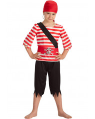 Pirate costume for kid with stretchy jacket and trousers, belt
