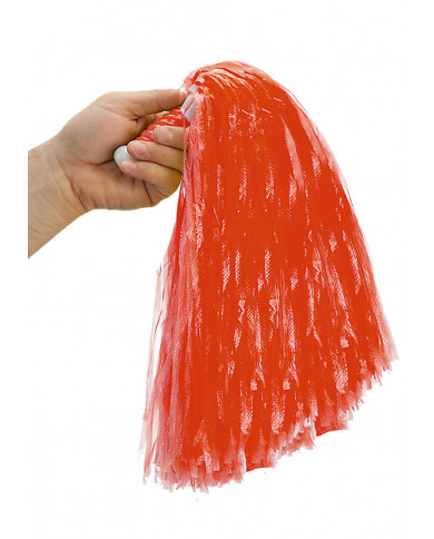 1 pompón rojo sobre cartoncillo 1 pompón rojo sobre cartoncillo