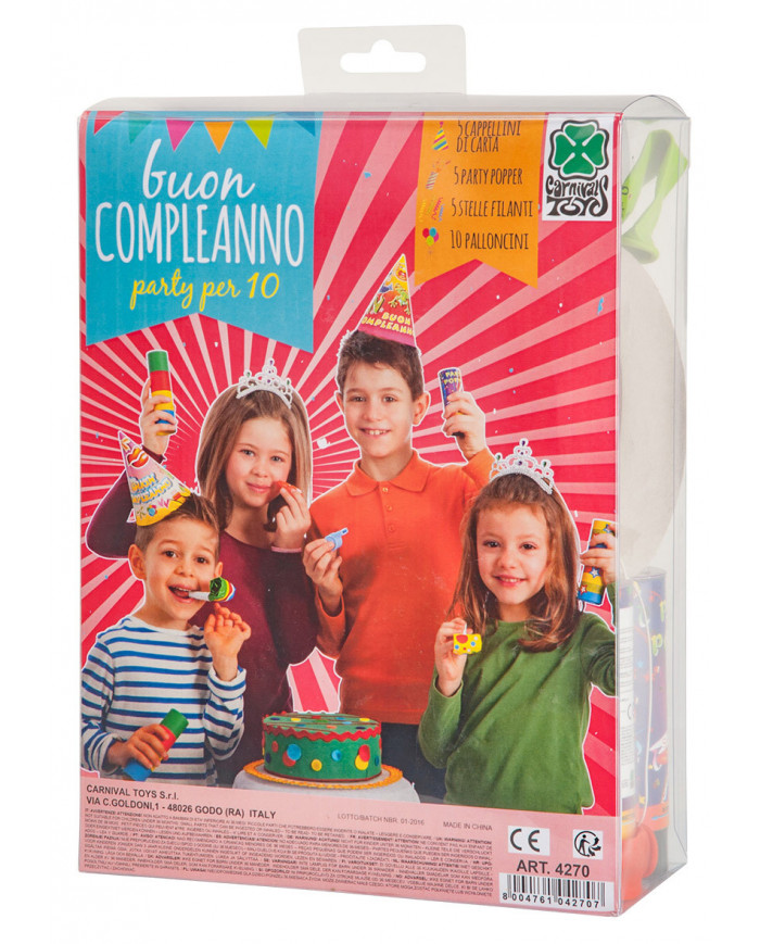Birthday Party Set (5 Hats+5Party Popper+5 Streamers+10Balloons) In