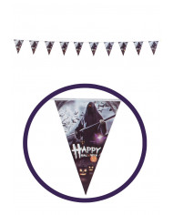 Guirnalda de banderitas de Halloween de papel de unos 280 cm de largo