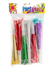 6 horns??in metallic paper with holograms long cm.19 in