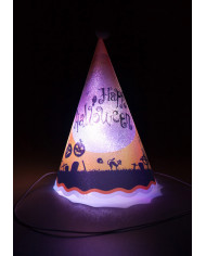Chapeau lumineux orange Halloween en plastique (piles comprises)