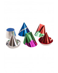 6 sombreros pequeños de papel metalizado de unos 5/9 cm de alto de 6 sombreros pequeños de papel metalizado de unos 5/9 cm de alto de