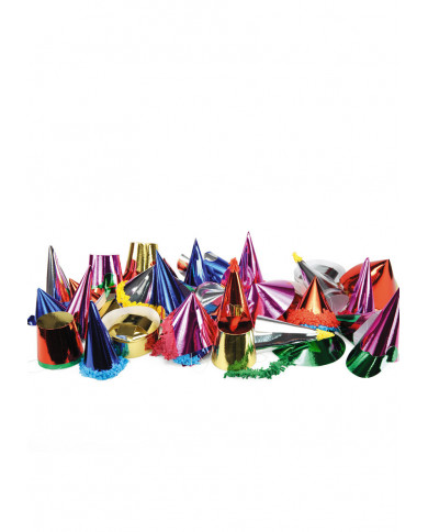 72 Medium Metallic Party Hats In Box H.Cm.7,5/22,5