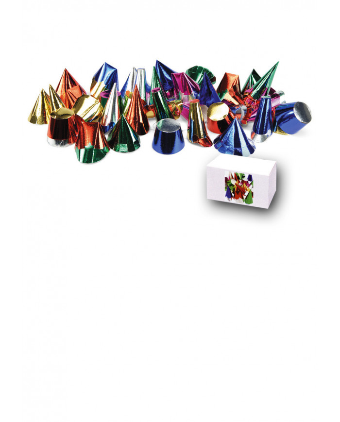 100 Mini Metallic Party Hats In Box H.Cm.5/9 100 Mini Metallic Party Hats In Box H.Cm.5/9