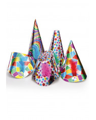 50 Big Printed Metallic Paper Hats In Box H.Cm.16/30 Assorted Models 50 Big Printed Metallic Paper Hats In Box H.Cm.16/30 Assorted Models