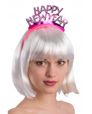 25 Happy New Year-Haarreifen aus metallisiertem Papier verschiedene