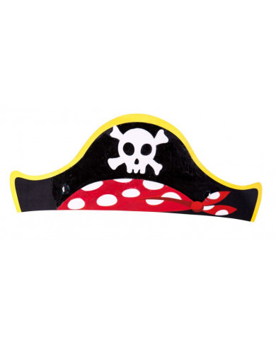 Confezione di 6 copricapi da pirata in carta, taglia bambino.