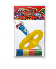 Partyset (1 Trompete, 1 Domino-Augenmaske, 1 Luftschlange) in Beutel Partyset (1 Trompete, 1 Domino-Augenmaske, 1 Luftschlange) in Beutel
