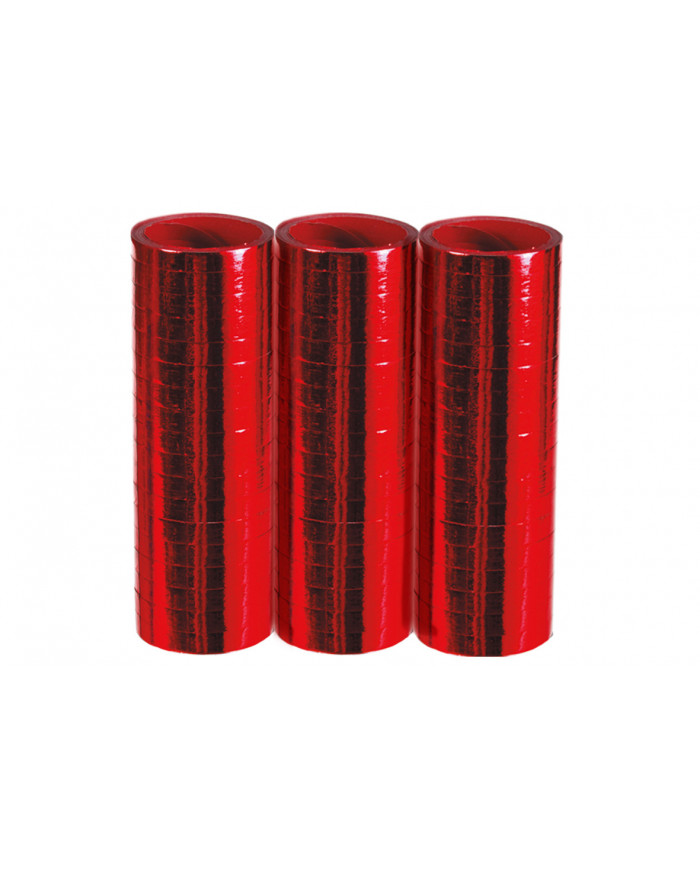 3 metallized red wrapped streamers, 18 rolls, mm.7, mt.4. Ideal 3 metallized red wrapped streamers, 18 rolls, mm.7, mt.4. Ideal