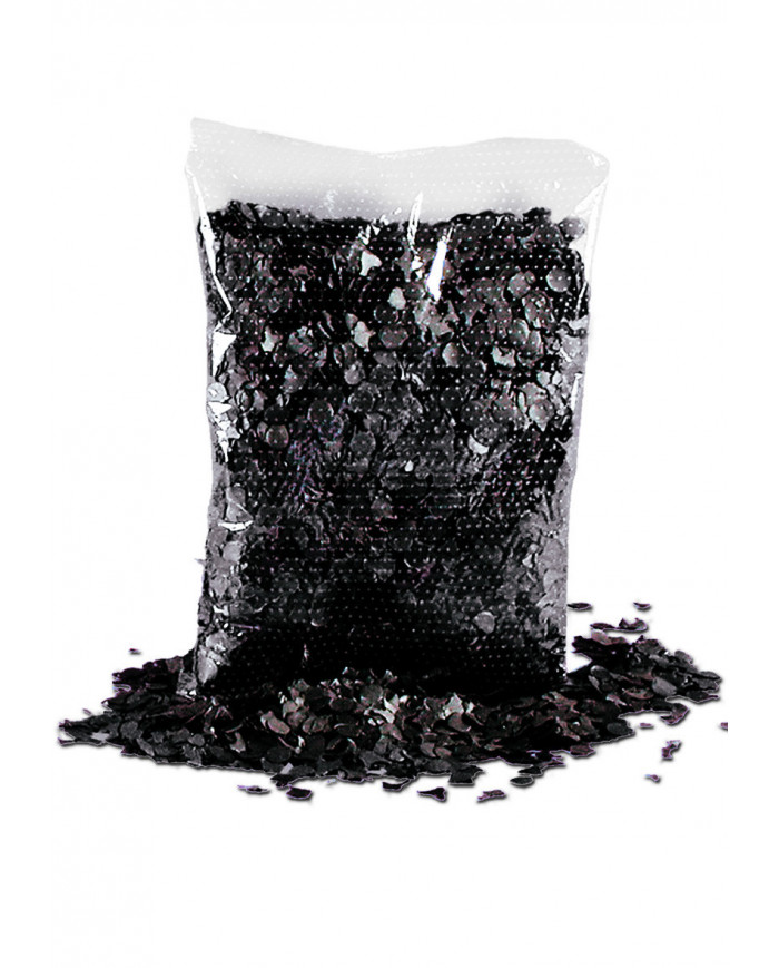 Confettis noirs 200 g environ dans une pochette