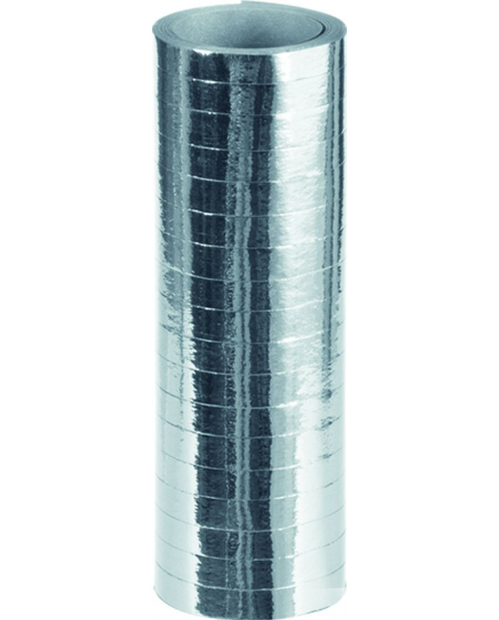 Silver metallized wrapped streamer, 18 rolls, mm.7, mt.4. Ideal Silver metallized wrapped streamer, 18 rolls, mm.7, mt.4. Ideal