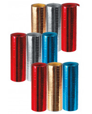 3 serpentinas metalizadas de 18 rollitos de 7 mm de unos 4 m de largo