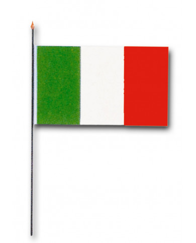Banderita Italia de plástico de unos 10x15 cm con etiqueta Banderita Italia de plástico de unos 10x15 cm con etiqueta