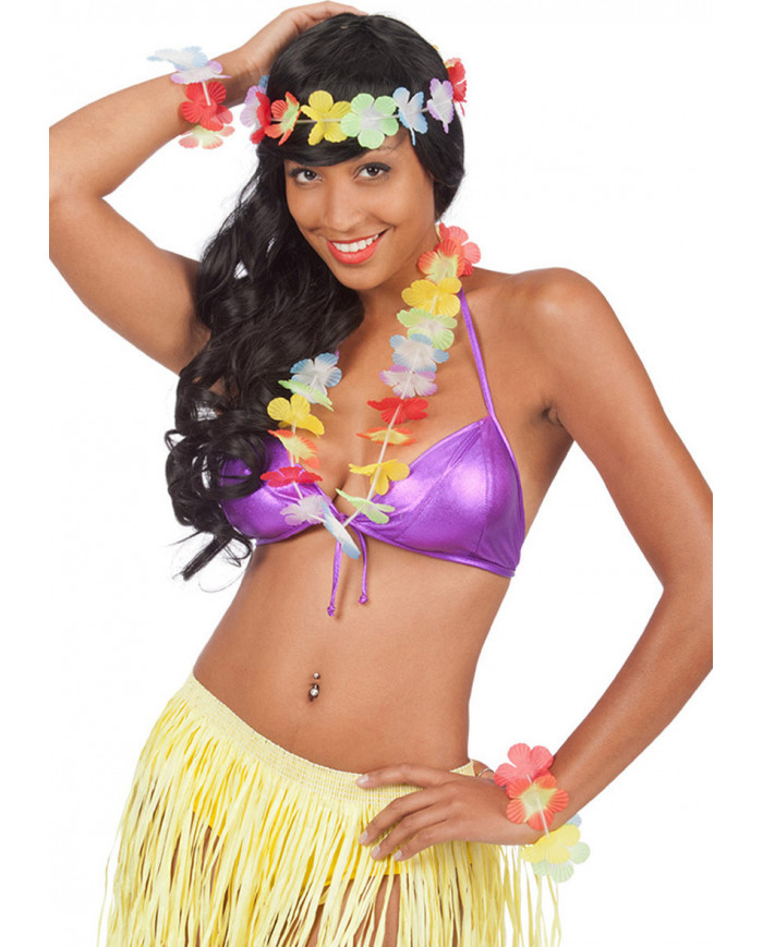 Hawaii Set (Headpiece, Necklace, 2 Bracelets) W/Header Hawaii Set (Headpiece, Necklace, 2 Bracelets) W/Header