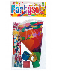Party Set (4 Horns 20Cm,4 Paper Hats,4 Streamers 5 Rolls) In Pbh
