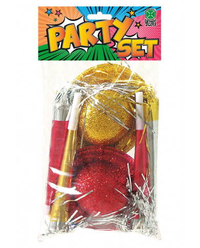 Ensemble de fête (4 chapeaux de fête avec poudre de paillettes + 4