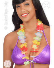 Collana hawaiana con fiori in stoffa colorata. Un accessorio Collana hawaiana con fiori in stoffa colorata. Un accessorio