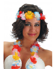 Coroncina in stile hawaiano con fiori colorati realizzati in Coroncina in stile hawaiano con fiori colorati realizzati in