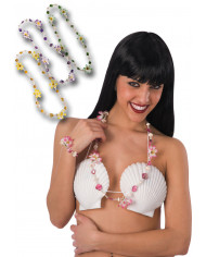 Halskette mit Perlchen, Blumen und Muscheln verschiedene Farben mit Halskette mit Perlchen, Blumen und Muscheln verschiedene Farben mit