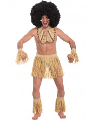 Ensemble déguisement sauvage (2 bracelets, 2 jambières, jupe en