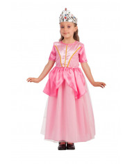 Costume da principessa rosa per bambina. Comprende un abito