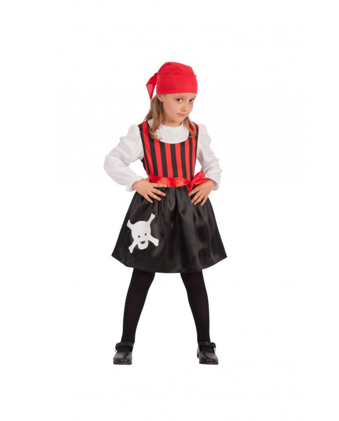 Pirate costume for kid with stretch fabric and taffetas dress