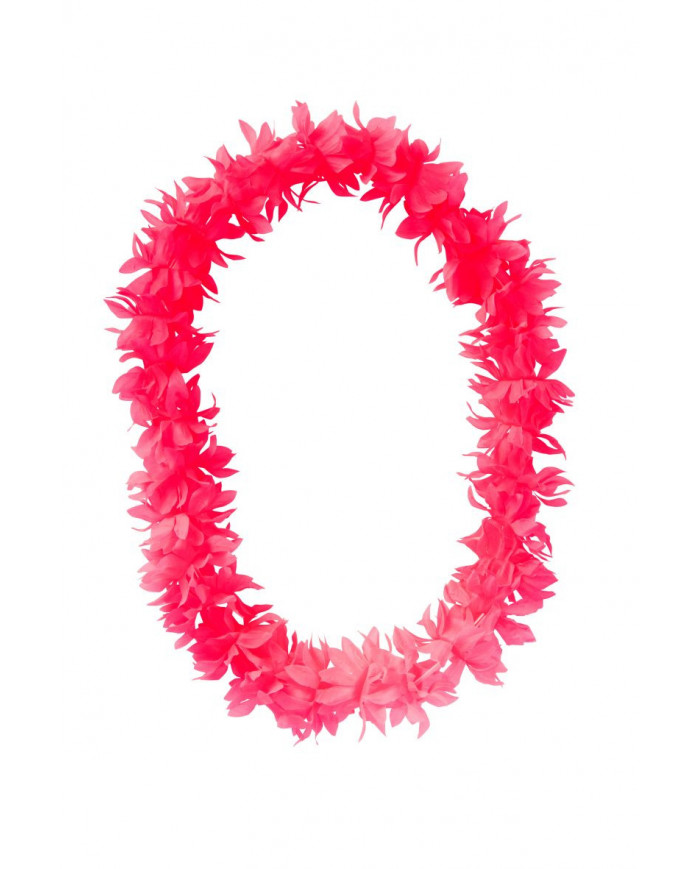 Collana Hawaii rosa fluo con cavallotto