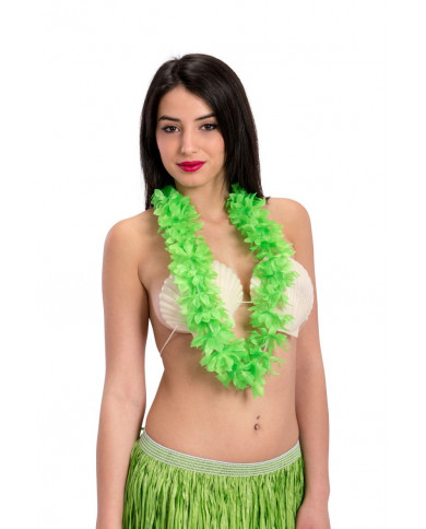 Hawaiian necklace with fluo green flowers, a cheery accessory Hawaiian necklace with fluo green flowers, a cheery accessory