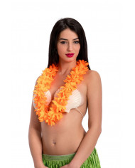 Hawaiian necklace with fluo orange flowers, a cheery accessory Hawaiian necklace with fluo orange flowers, a cheery accessory