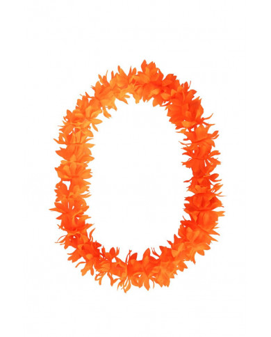 Hawaiian necklace with fluo orange flowers, a cheery accessory Hawaiian necklace with fluo orange flowers, a cheery accessory