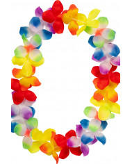 Necklace with multicolor plastic fabric flowers, perfect gadget