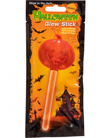 Orange wand with pumpkin in plastic which glows in the dark
